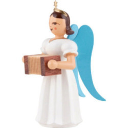 Faltenlangrockengel mit Harmonika, farbig - 6,6 cm
