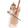 Faltenlangrockengel sitzend mit Violoncello, farbig - 6,6 cm
