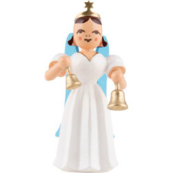 Faltenlangrockengel mit Glocken, farbig - 6,6 cm