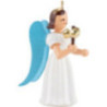 Faltenlangrockengel mit Schellenstab, farbig - 6,6 cm
