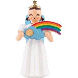 Faltenlangrockengel mit Regenbogen, farbig - Jahresedition 2023 - 6,6 cm