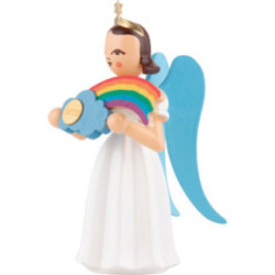 Faltenlangrockengel mit Regenbogen, farbig - Jahresedition 2023 - 6,6 cm