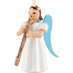 Faltenlangrockengel mit Didgeridoo, farbig  - 6,6 cm
