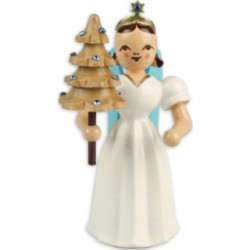 Langrockengel mit Bäumchen mit Preciosa Kristallen, farbig - Sonderedition - 6,6 cm