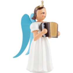 Faltenlangrockengel mit Akkordeon, farbig  - 6,6 cm