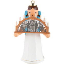 Langrockengel mit Schwibbogen, farbig - elektr. - 22 cm