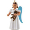 Faltenlangrockengel mit Teddy, farbig - 6,6 cm