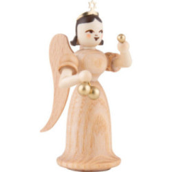 Angel Long Skirt with Christmas Baubles, Natural - 6,6 cm / 2.6 inch