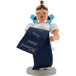 Kurzrockengel mit Wunschzettel, farbig - 6,6 cm