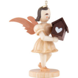 Angel Short Skirt with Gingerbread House - Natural - 6,6 cm / 2.6 inch