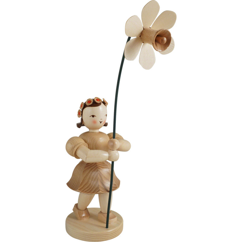 Blumenkind mit Narzisse, natur - 32 cm