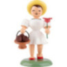 Flower Girl with Apple Basket, Natural - 6,6 cm / 2.6 inch