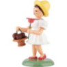 Flower Girl with Apple Basket, Natural - 6,6 cm / 2.6 inch
