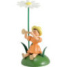 Flower Child with Marguerite and Trumpet Sitting - 12 cm / 4.7 inch