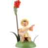 Flower Child with Rowan Berry and Balalaika, Sitting, Colored - 12 cm / 4.7 inch