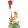 Flower Child with Rowan Berry and Balalaika, Sitting, Colored - 12 cm / 4.7 inch