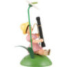 Blumenkind mit Anthurie und Fagott sitzend, farbig - 11 cm