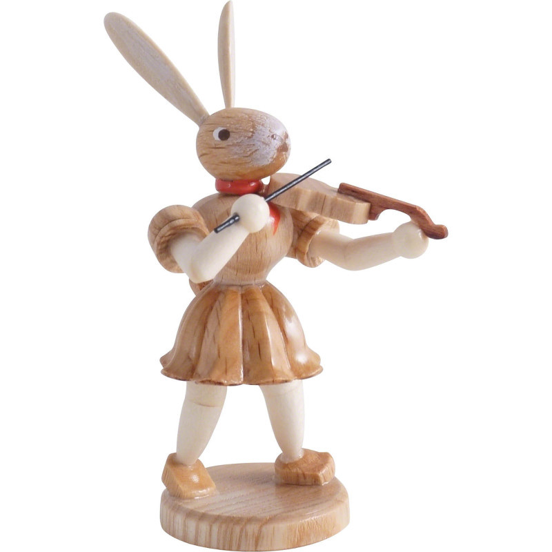Easter Bunny with Violin, Natural - 7,5 cm / 3 inch