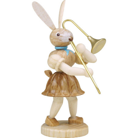 Easter Bunny with Sliding Trombone - Natural - 7,5 cm / 3 inch