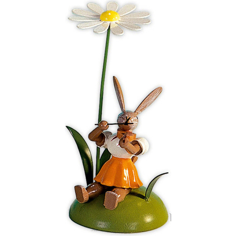 Easter Bunny with Marguerite and Violin, Colored - 10 cm / 3.9 inch