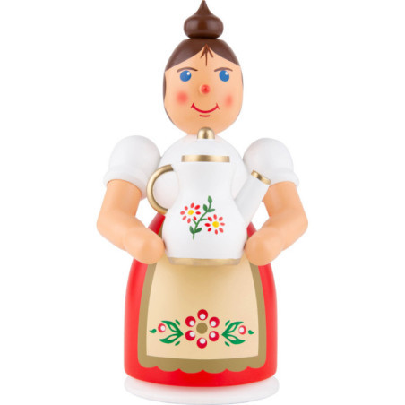 Smoker - Woman with Apron and Pot - 17 cm / 6.7 inch