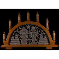 Candle Arch - Miner & Angel - Embroidery White/Silver - 49x36 cm / 19.3x14.2 inch