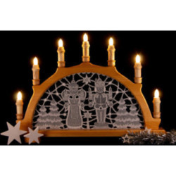 Candle Arch - Miner & Angel - Embroidery White/Silver - 49x36 cm / 19.3x14.2 inch