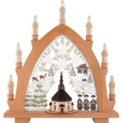 Candle Arch - Seiffen Church Natural - Embroidery Colored - 41x45 cm / 16.1x17.7 inch