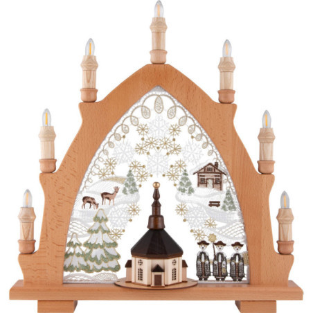Candle Arch - Seiffen Church Natural - Embroidery Colored - 41x45 cm / 16.1x17.7 inch