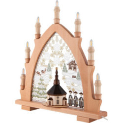 Candle Arch - Seiffen Church Natural - Embroidery Colored - 41x45 cm / 16.1x17.7 inch