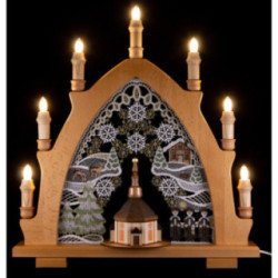 Candle Arch - Seiffen Church Natural - Embroidery Colored - 41x45 cm / 16.1x17.7 inch