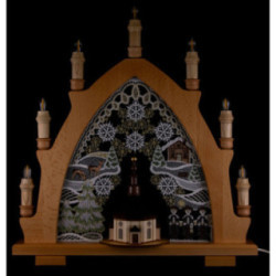 Candle Arch - Seiffen Church Natural - Embroidery Colored - 41x45 cm / 16.1x17.7 inch