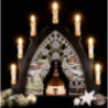 Candle Arch - Seiffen Church Black - Embroidery Colored - 41x45 cm / 16.1x17.7 inch