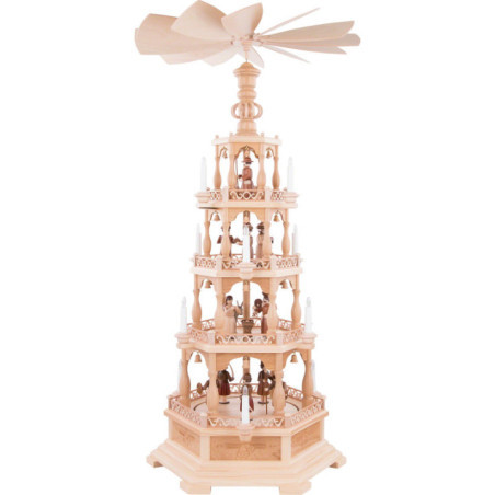 4-Tier Pyramid - The Christmas Story - 122 cm /48 inch - 230 V Electr. Motor