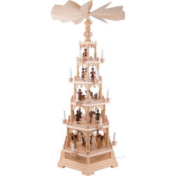 5-Tier Pyramid - The Christmas Story - 142 cm / 56 inch - 230 V Electr. Motor