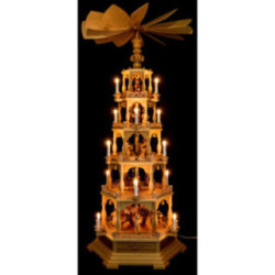 5-Tier Pyramid - The Christmas Story - 142 cm / 56 inch - 230 V Electr. Motor