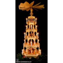 5-Tier Pyramid - The Christmas Story - 142 cm / 56 inch - 230 V Electr. Motor
