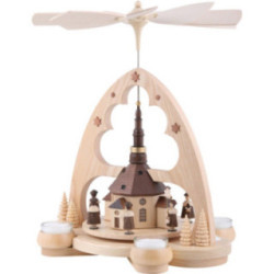 1-stöckige Pyramide Kirche in Seiffen - 34 cm