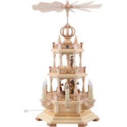 3-Tier Christmas Pyramid - Forest Scene - 50 cm / 19.5 inch - 120 V Electr. Motor (US-Standard)