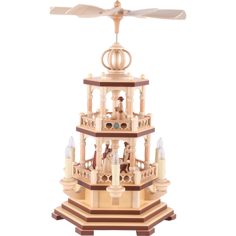2-Tier Pyramid - The Christmas Story - 48 cm / 19 inch - 120 V Electr. Motor (US-Standard)