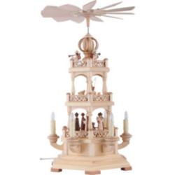 3-Tier Pyramid - The Christmas Story - 50 cm / 20 inch - 120 V Electr. Motor (US-Standard)