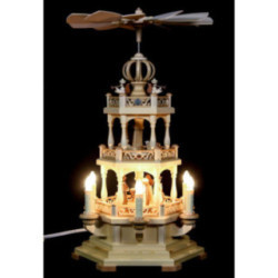 3-Tier Pyramid - The Christmas Story - 50 cm / 20 inch - 120 V Electr. Motor (US-Standard)