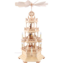 4-stöckige Pyramide Waldmotiv - 63 cm - 230 V Elektromotor