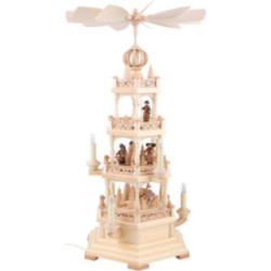 4-Tier Pyramid - Forest Scene - 63 cm / 25 inch - 120 V Electr. Motor (US-Standard)