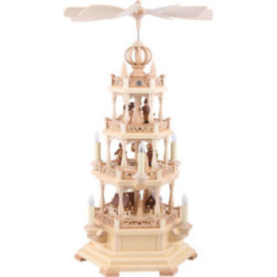 4-stöckige Pyramide Erzgebirgsmotiv - 62 cm - 230 V Elektromotor