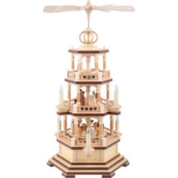 3-Tier Pyramid - The Christmas Story - 58 cm / 23 inch - 230 V Electr. Motor