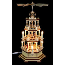 3-Tier Pyramid - The Christmas Story - 58 cm / 23 inch - 230 V Electr. Motor