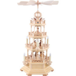 4-Tier Pyramid - The Christmas Story - 64 cm / 25 inch - 230 V Electr. Motor