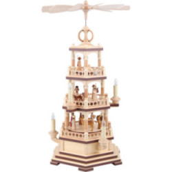 3-Tier Pyramid - The Christmas Story - 58 cm / 23 inch - 120 V Electr. Motor (US-Standard)