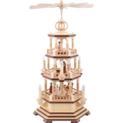 3-Tier Pyramid - The Christmas Story - 58 cm / 23 inch - 120 V Electr. Motor (US-Standard)